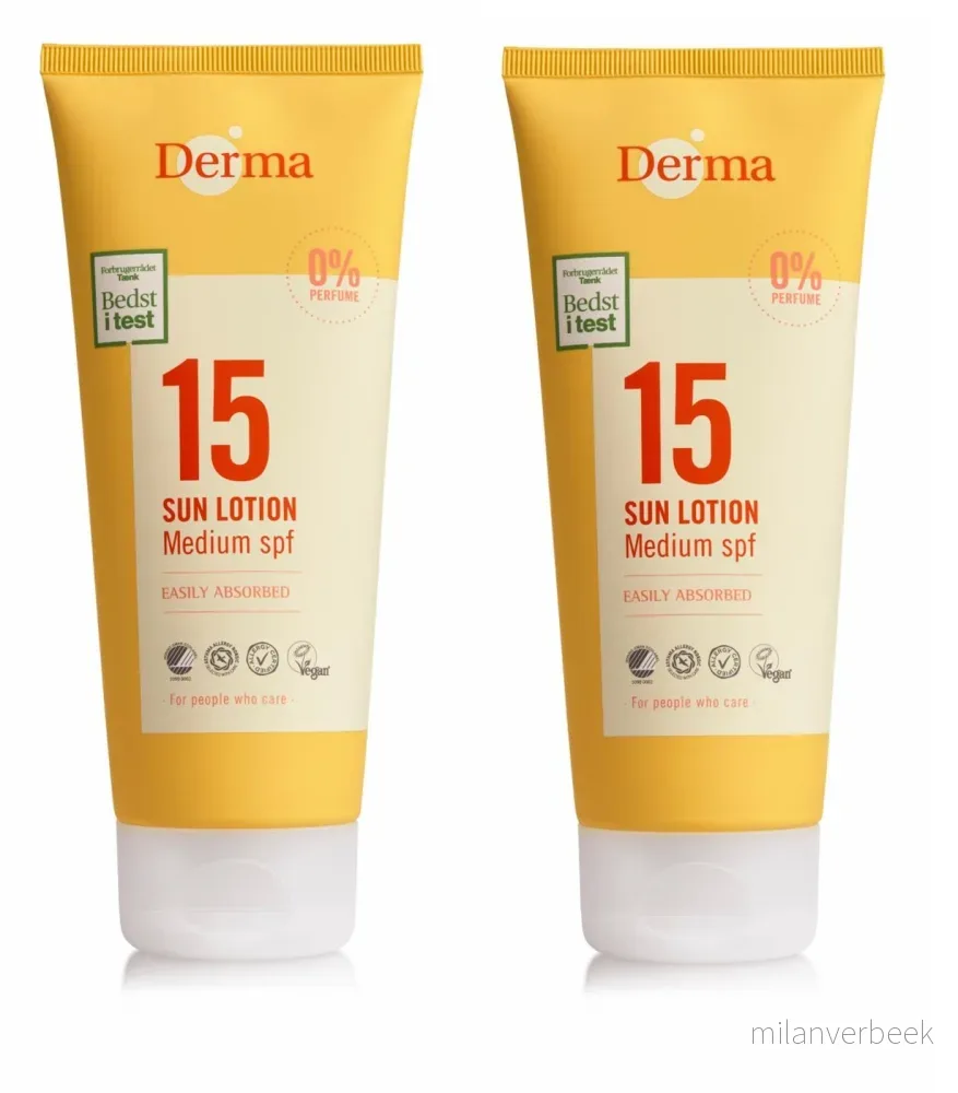 Derma - Sun Lotion SPF 15 200 ml x 2 v:1776848