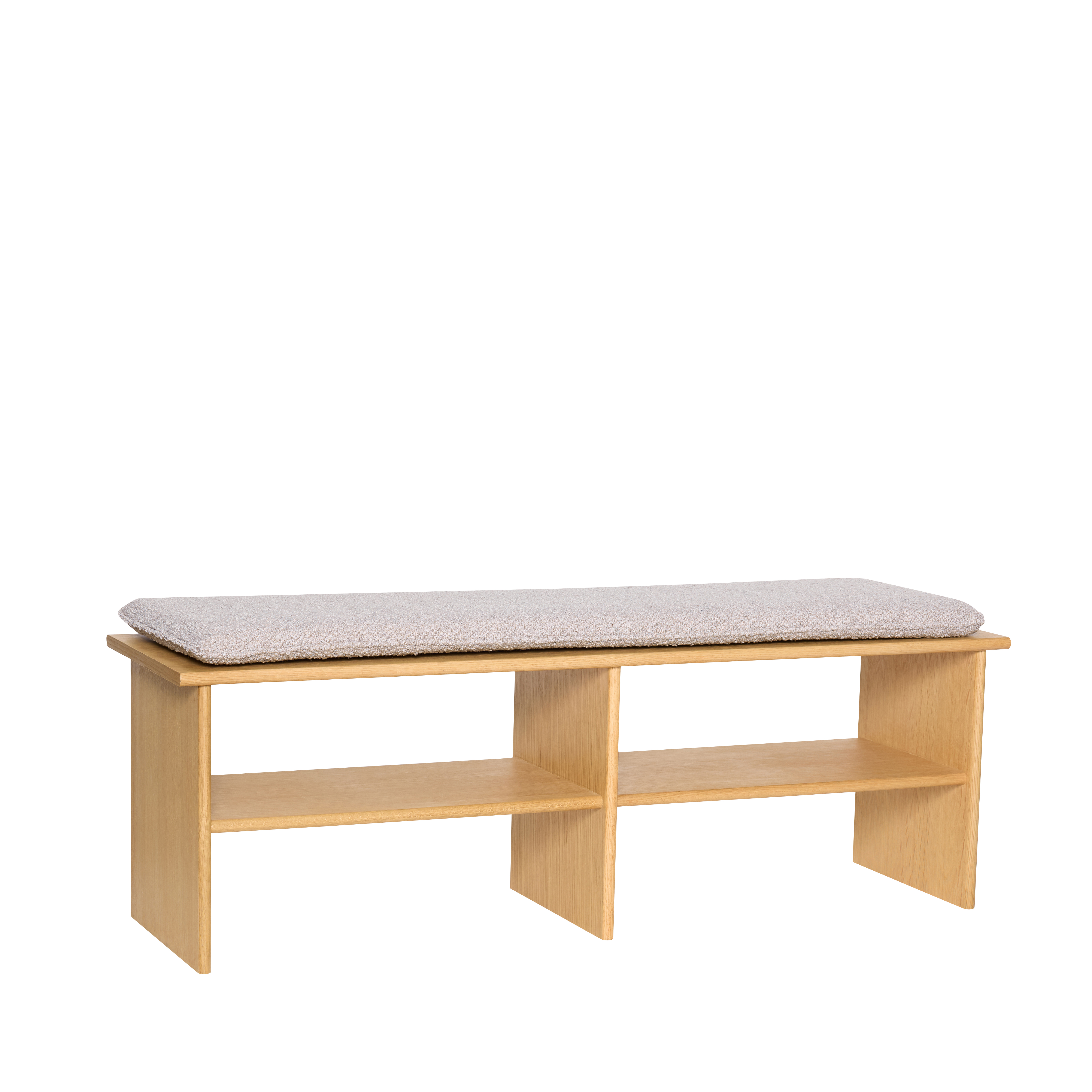 Hübsch – Layer Bench – Light grey, Natural – 132x40xh47cm – Gratis frakt v:3560367