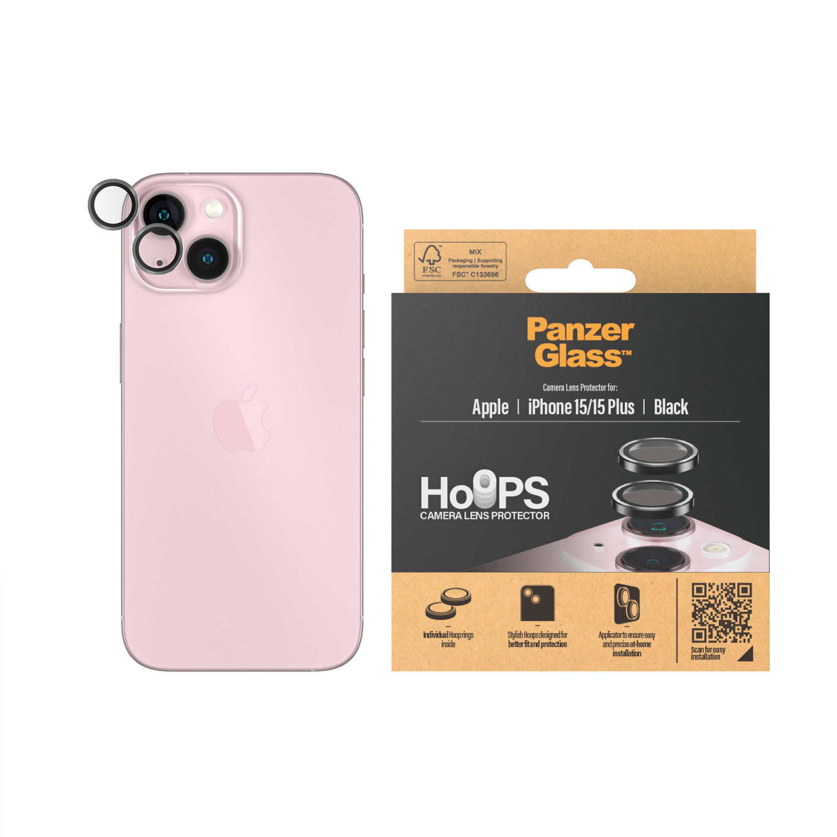 PanzerGlass - Hoops Camera Lens Protector iPhone 15 - 15 Plus v:1893636