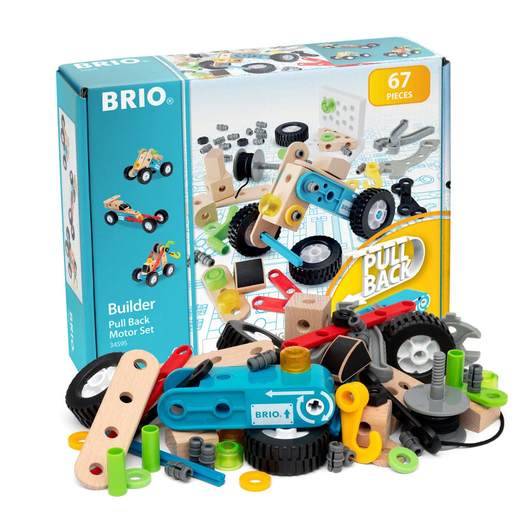 BRIO - Builder trekk tilbake-motorsett - 67 deler (34595) v:7946015