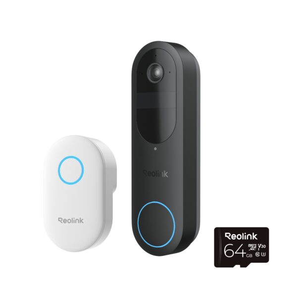 Reolink – 2K Video Dørklokke + Chime Wi-Fi – Svart – Gratis frakt v:9276827
