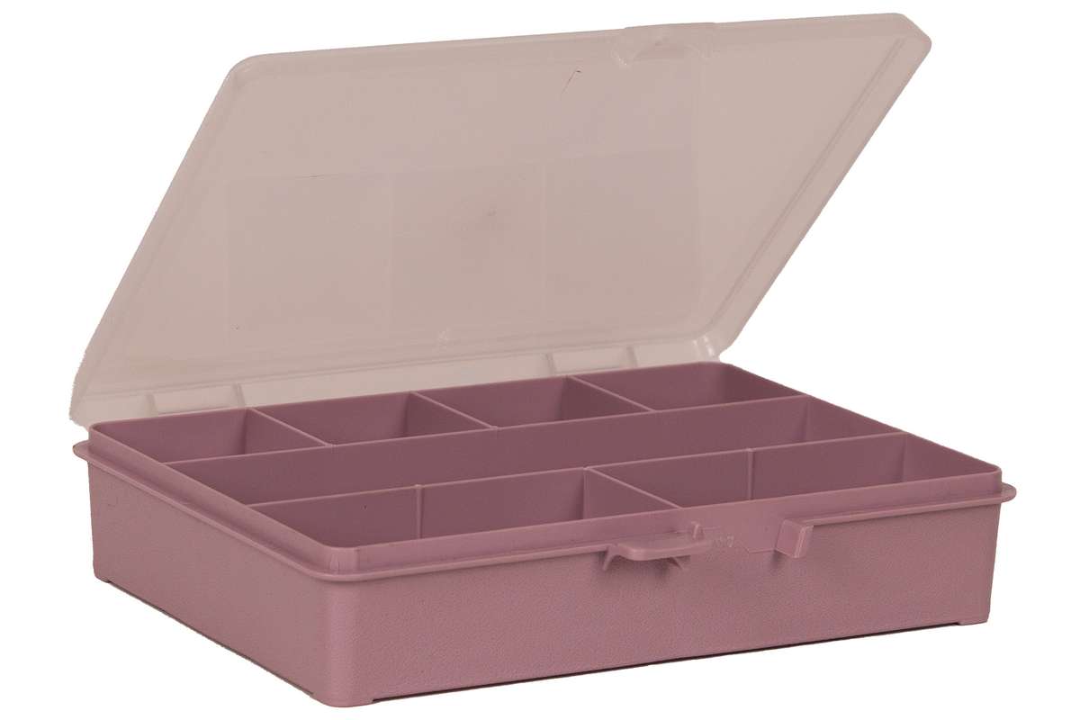 Raaco - Storage Box with 7 Compartments - Dark Pink - 4 x 17.9 x 15.1 cm v:6974826