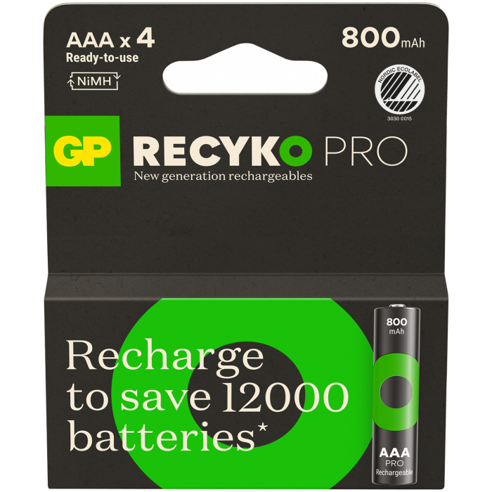 GP – ReCyko Professional NiMH AAA Rechargeable Batteries, 85AAAHCB-2WB4, 4-Pack v:9286439 GP – ReCyko Professional NiMH AAA Rechargeable Batteries, 85AAAHCB-2WB4, 4-Pack v:9286439