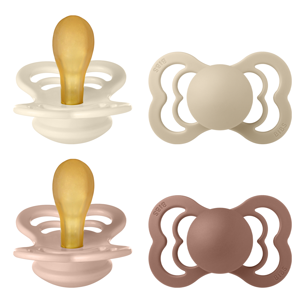 BIBS – Pacifier Supreme 4 PACK Latex – Ivory/Vanilla/Blush/Woodchuck – Size 2 v:3474287 BIBS – Pacifier Supreme 4 PACK Latex – Ivory/Vanilla/Blush/Woodchuck – Size 2 v:3474287