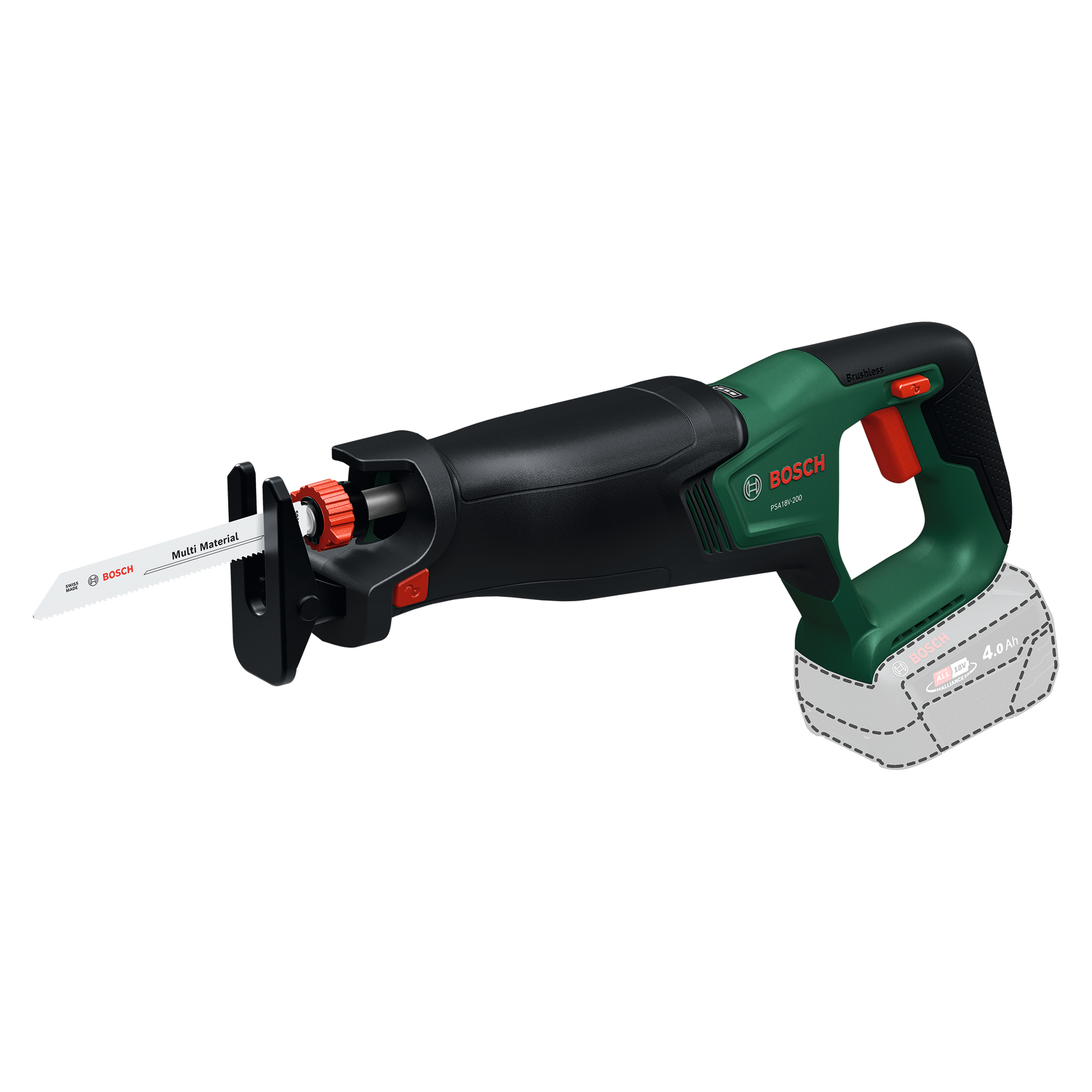 Bosch – PSA18V-200 Batteridrevet Bajonettsag – Sag Tre, Metall & PVC med Børsteløs Motor – Gratis frakt v:3225381