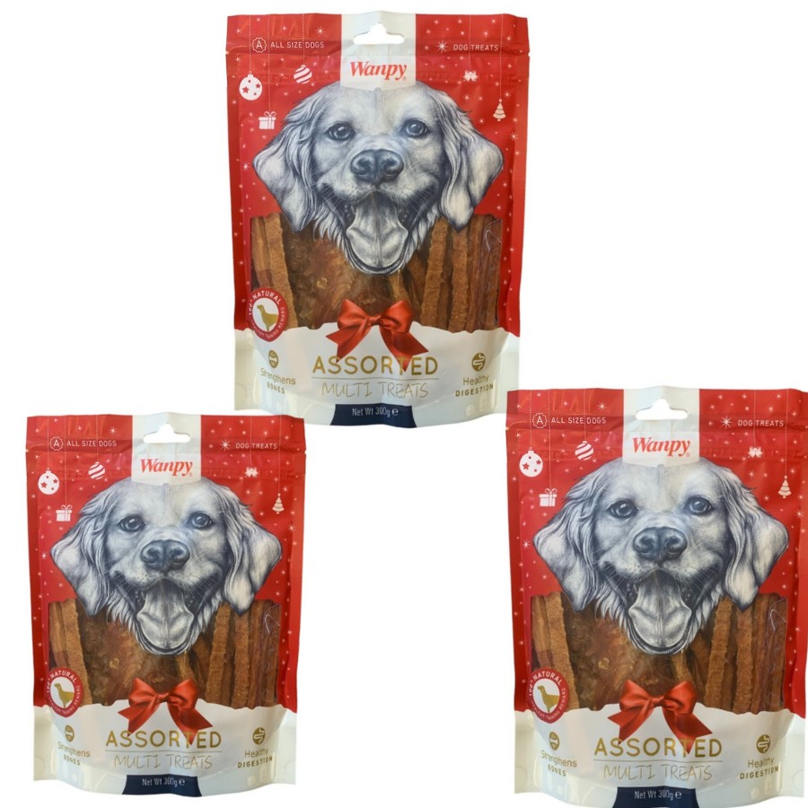 Wanpy - 3 x mix Treats chicken jerky pack 300gr v:1465848