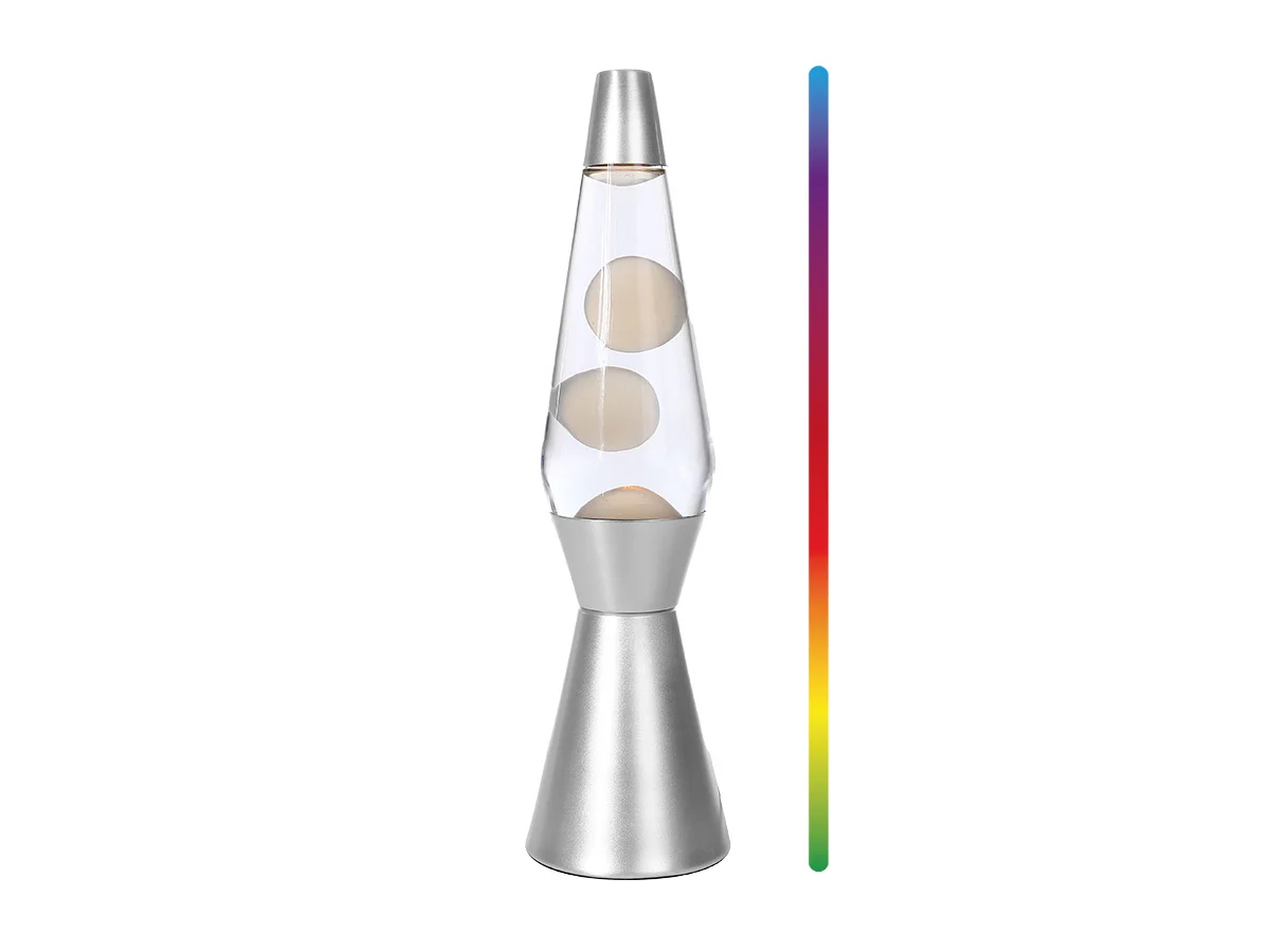 iTotal - Spaceship LED Lava Lamp with Color-changing Light - White Wax and Silver Base - Silver v:5892673