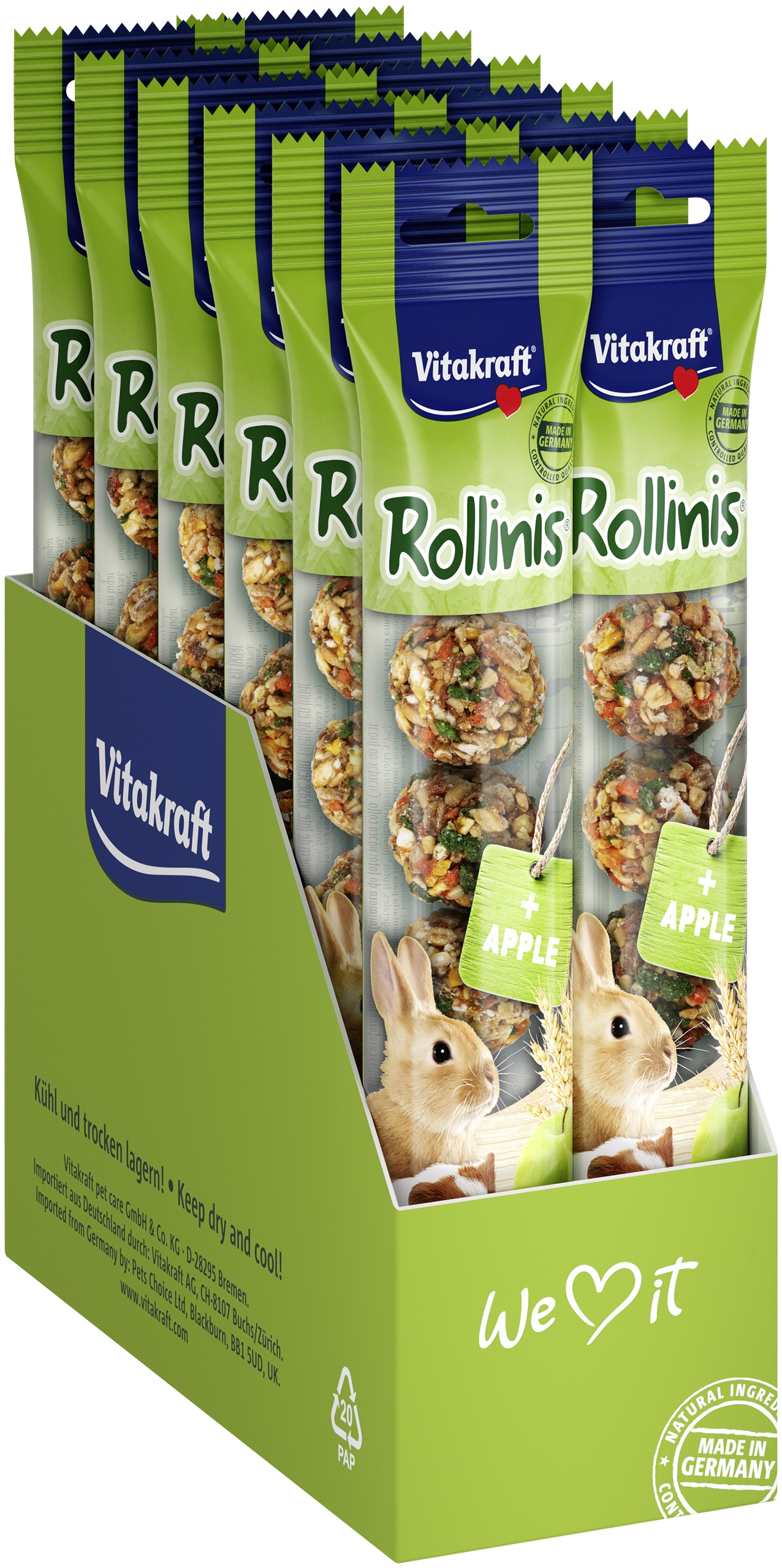 Vitakraft -12 x Rollinis Apple for rodents 40g (bundle) v:8364777