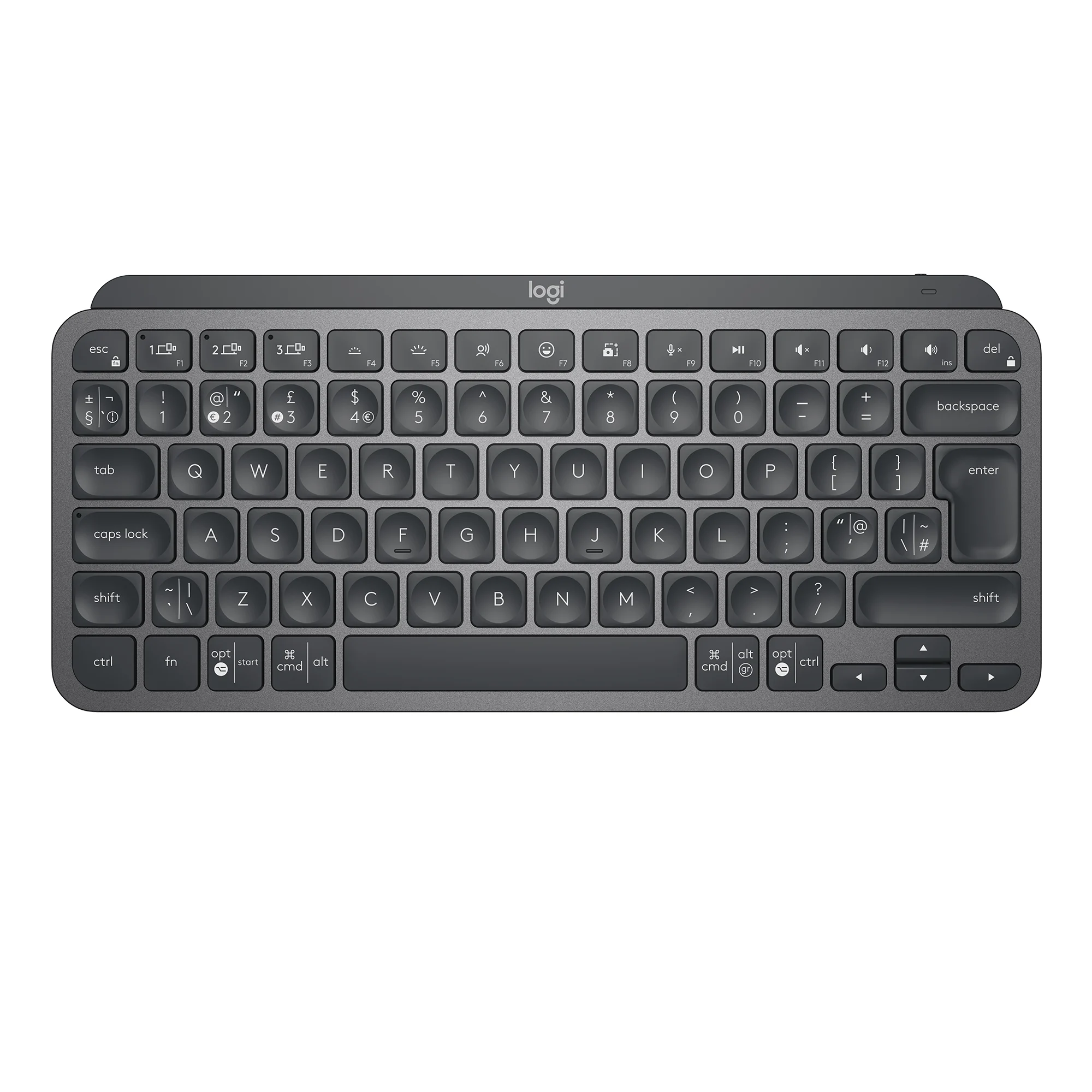 Logitech - MX Keys Mini minimalistisk trådløst opplyst tastatur - Nordisk oppsett - Graphite - Gratis frakt v:8535101