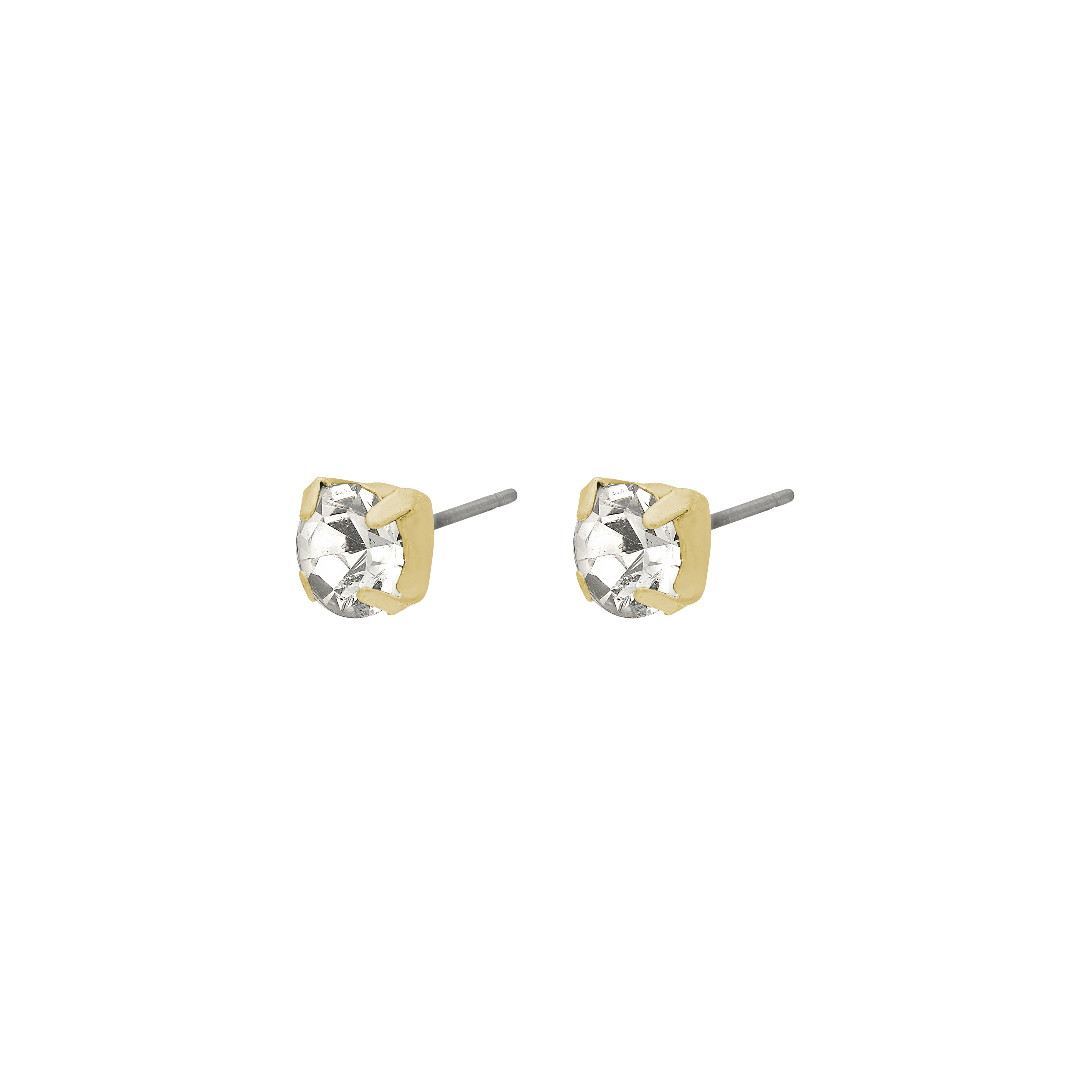 PILGRIM - ORIGINAL Crystal Earstuds - Gold Plated - Diameter: 6 mm v:2219690
