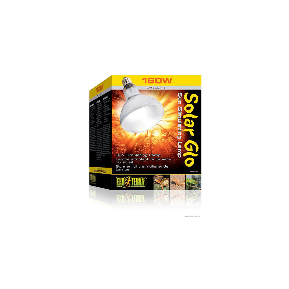Exo Terra – Solar Glo 160W Uva/Uvb Heat & Sunlight E27 – (220.1822) – 160w – Gratis frakt v:3550051