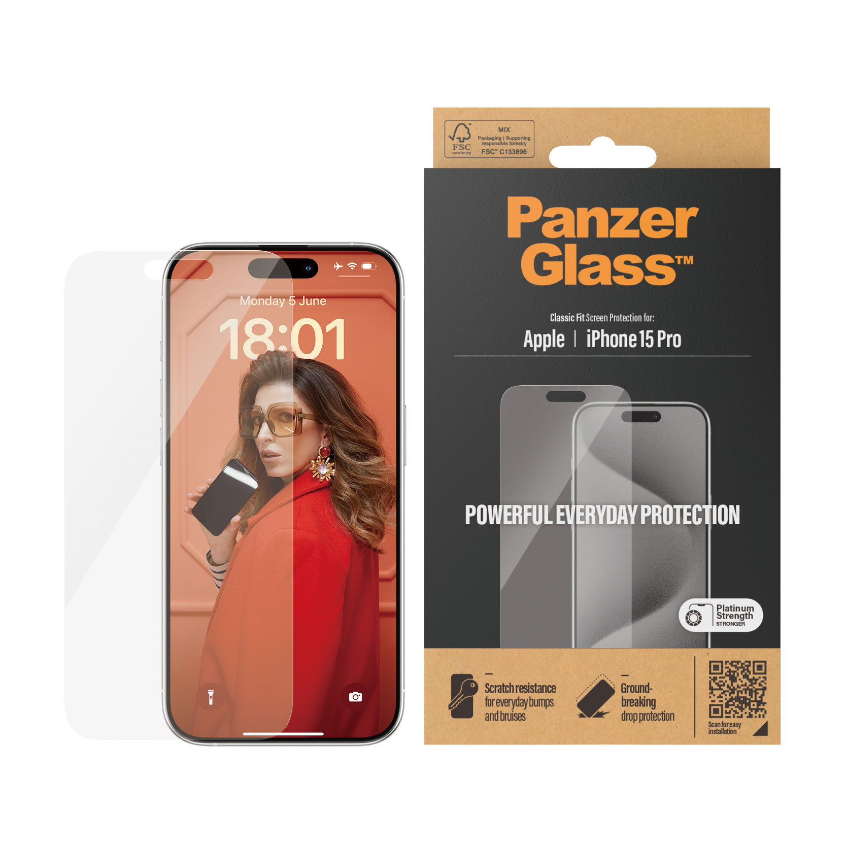 PanzerGlass - Screen Protector iPhone 15 Pro - Classic Fit v:6401579