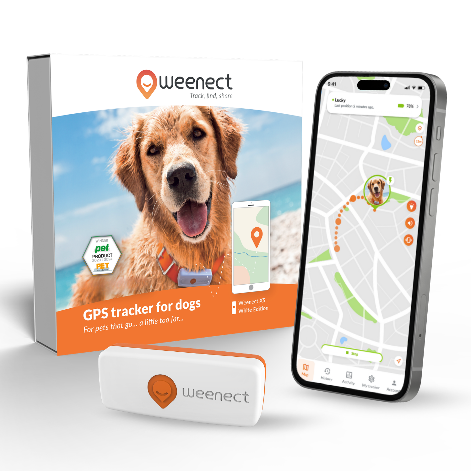 Weenect - Dog XS White edition – NEW GPS for dogs v:8143908