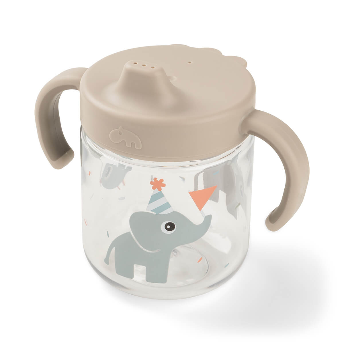 Done by Deer – Learning Spout Cup with 2 Handles – Celebration Sand – Ø 7,5 x H 11 cm v:7888015
