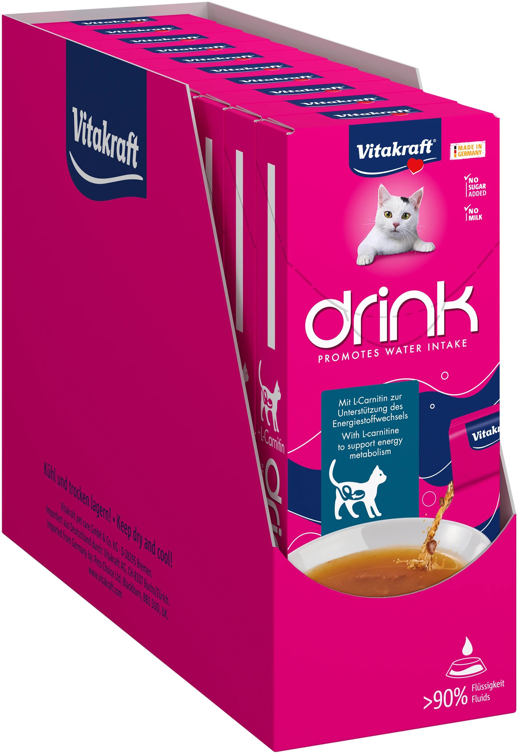 Vitakraft – 10 x Drink with Salmon Flavour and L-Carnitine for cats – (57983) v:9230249