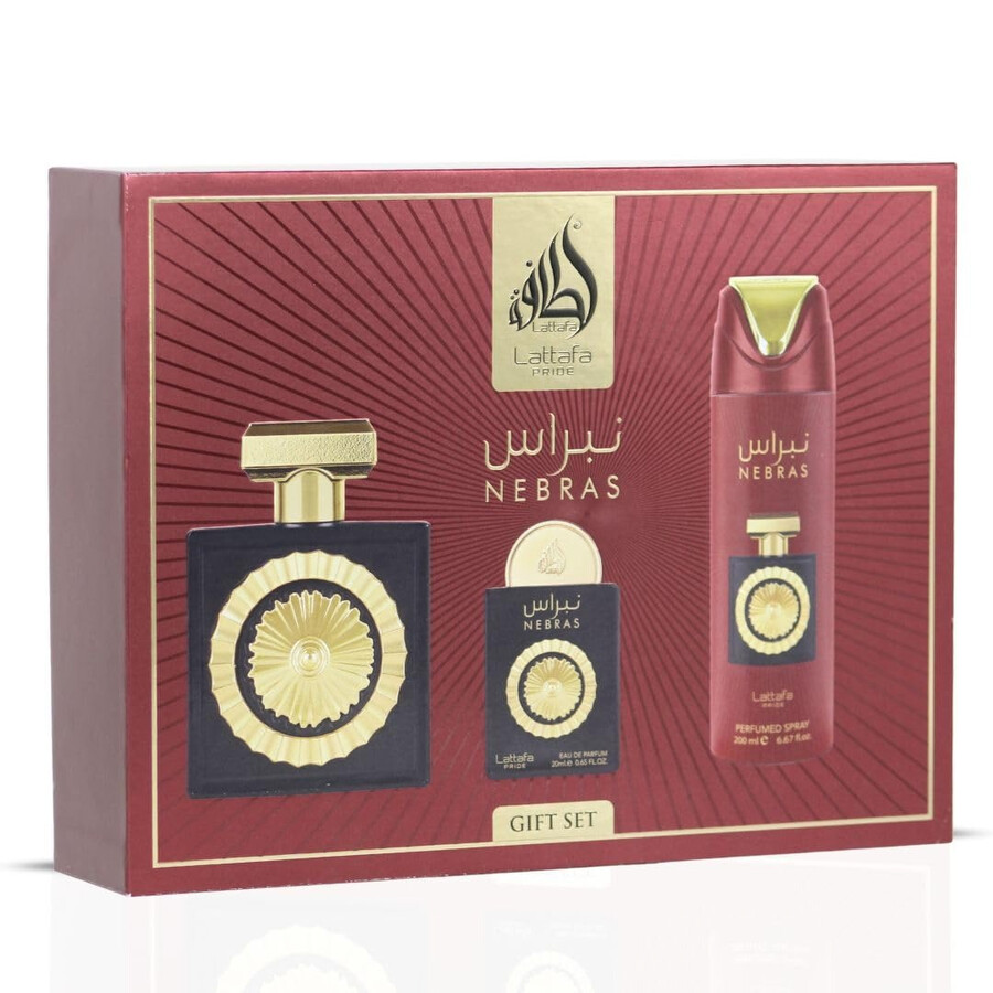 Lattafa - Nebras EDP 100 ml + EDP 20 ml + Deospray 200 ml - Giftset - Gratis frakt v:6427904