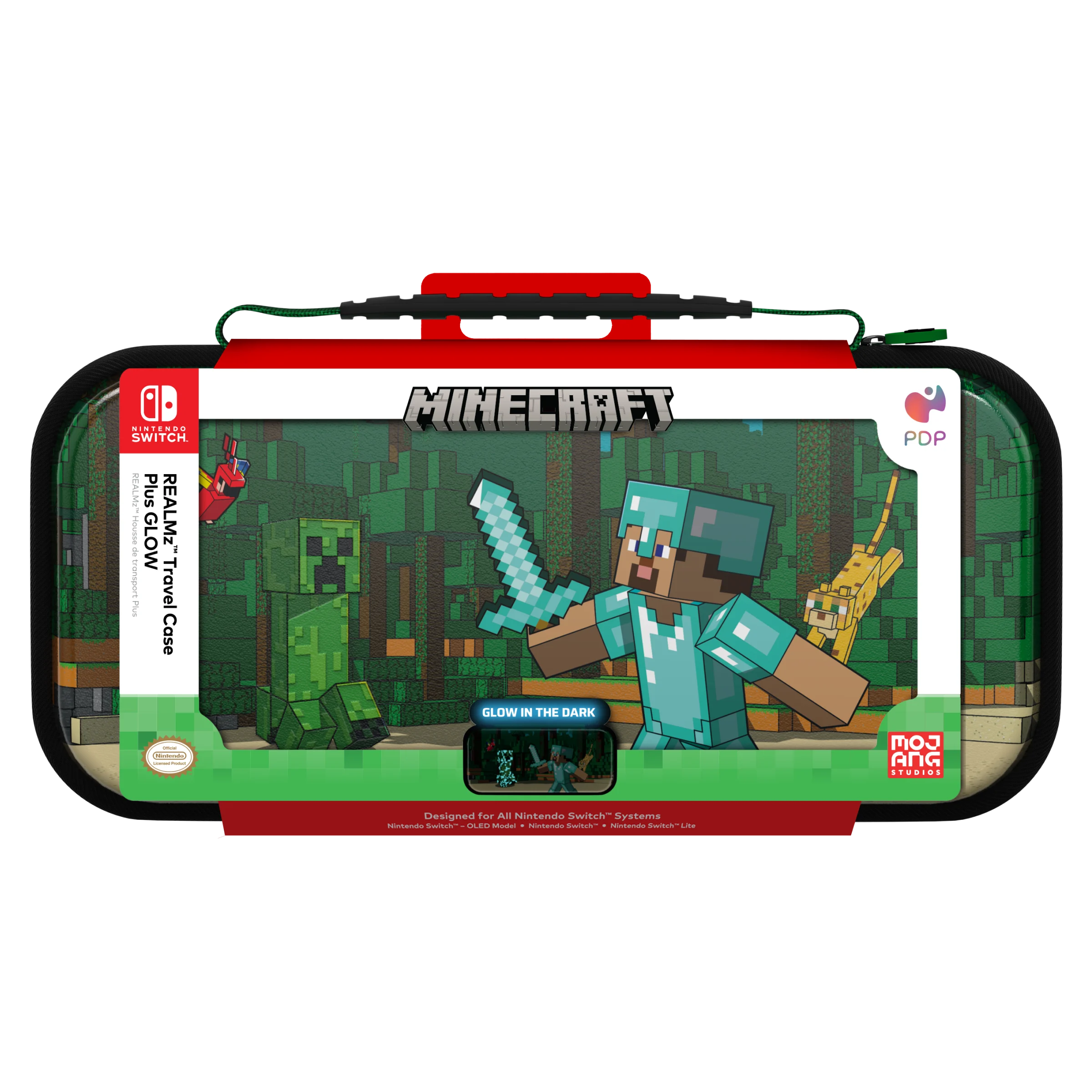PDP Travel Case Plus GLOW – Minecraft Forest Battle – Nintendo Switch – Minecraft Forest Battle – Engelsk – Standard v:2275365