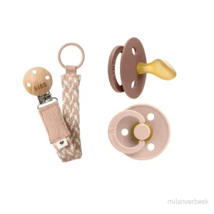 BIBS – BIBS Pacifier Colour – Blush/Woodchuck – Size 2 + Pacifier Clip Braided – Blush/Ivory – Onesize (Bundle)) v:4769438