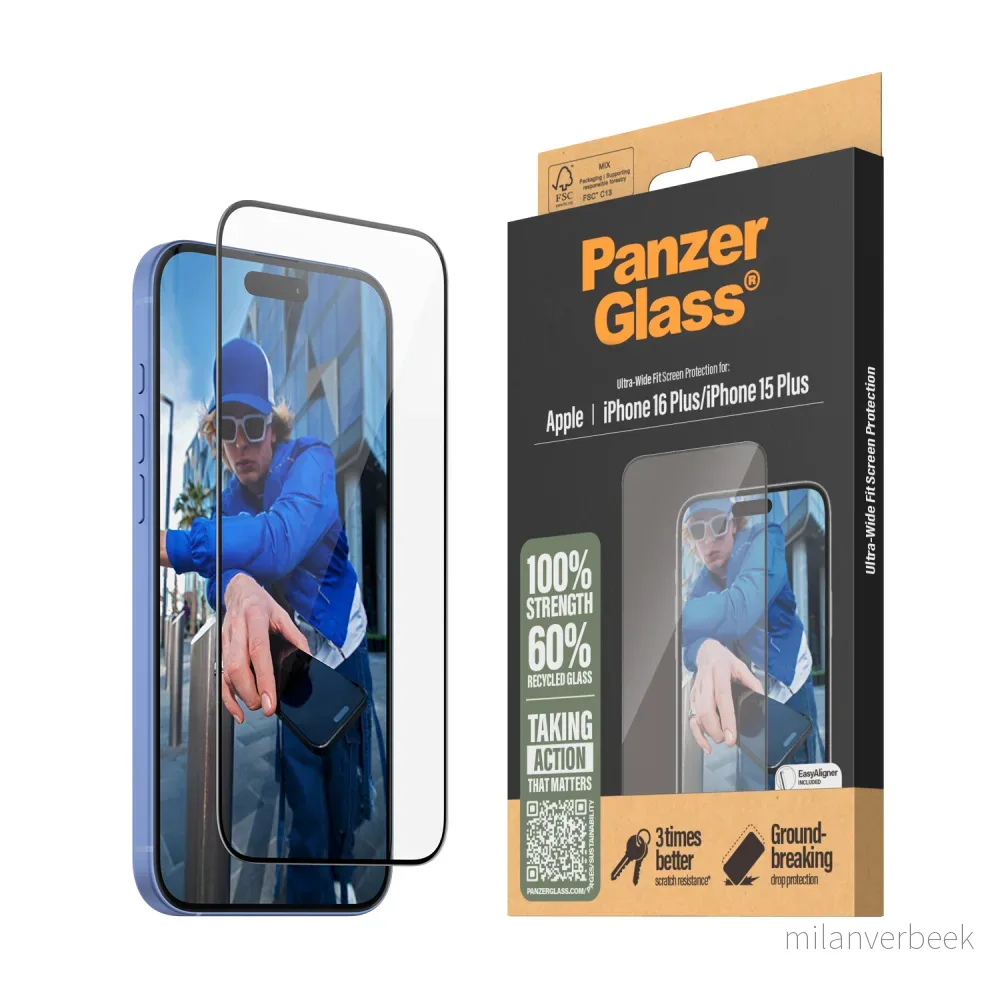 PanzerGlass - Screen Protection - iPhone 16 Plus - Ultra Wide Fit v:7620113