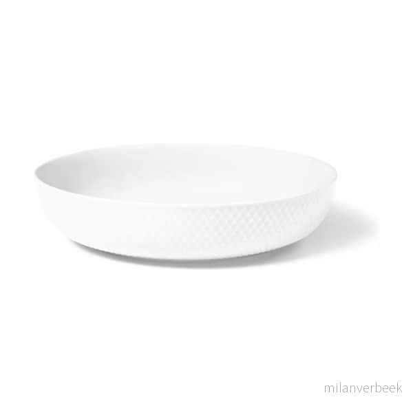 Lyngby Porcelæn – Rhombe Hvit Serveringsskål – Ø28.5 cm – White – XL – Gratis frakt v:7656515
