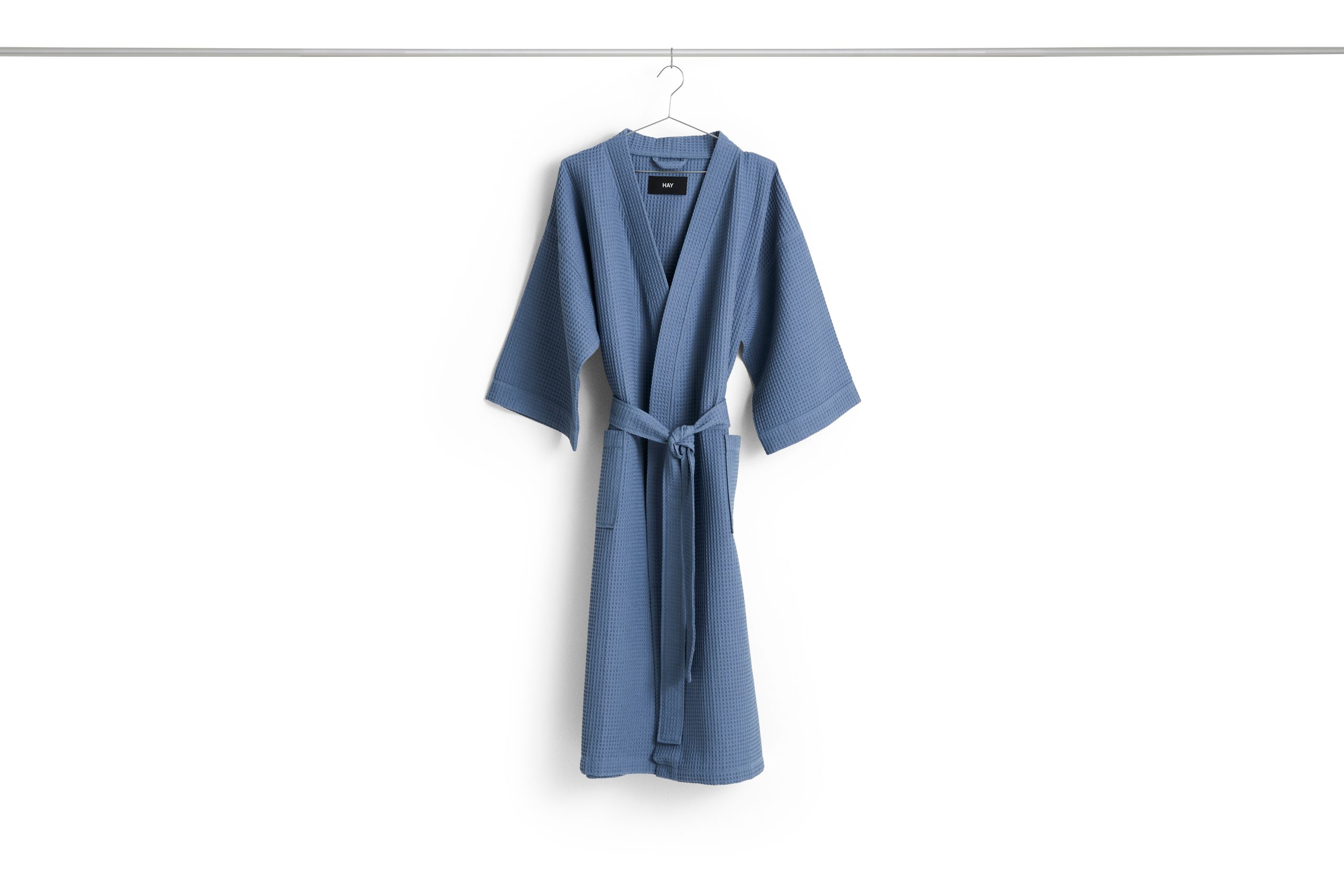 HAY – Waffle Badekåpe – One Size – Støvete Blå – Dusty Blue – Gratis frakt v:4996699