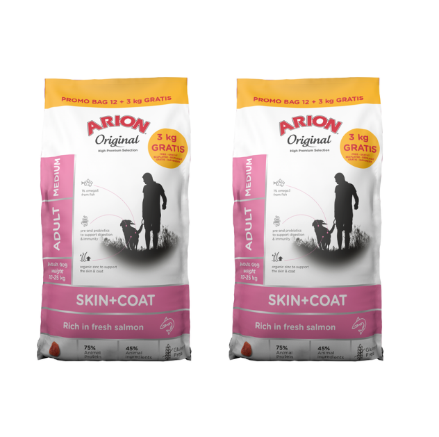 ARION - 2 x Original skin&coat medium - 15kg - promo size (Bundle) - Gratis frakt v:9582851