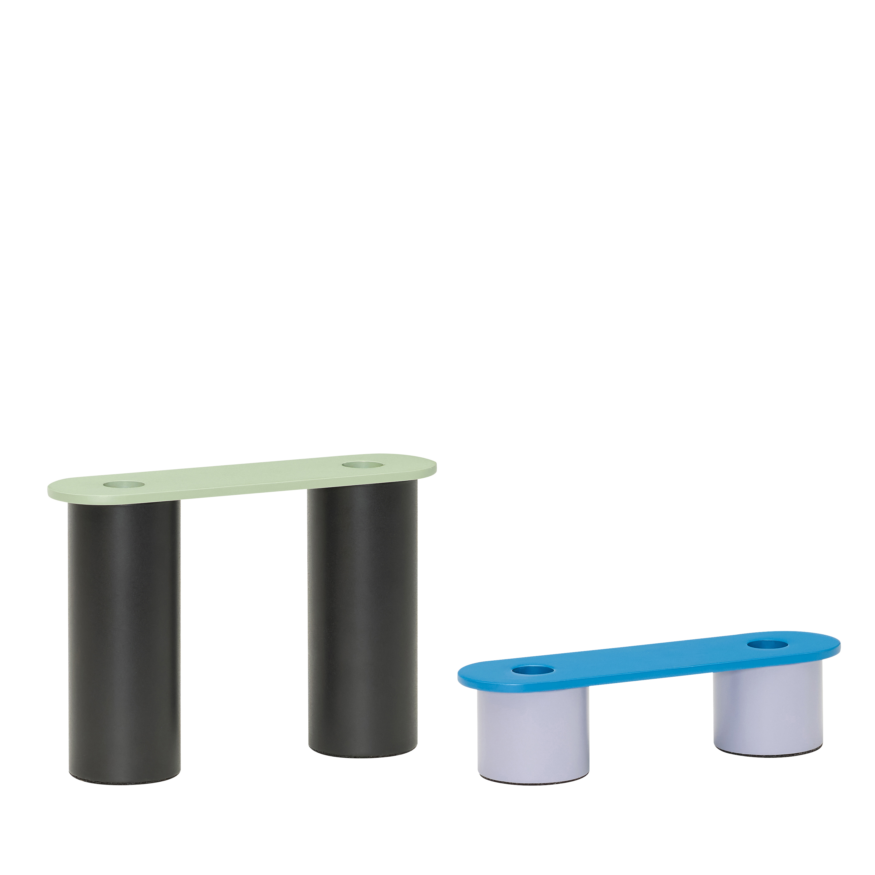 Hübsch - Modu Candleholders - Multicolour - 22x6xh16cm, 22x6xh6cm - Gratis frakt v:1826228