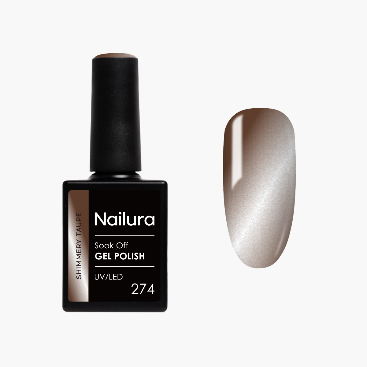 Nailura - Gel Polish 274 - Shimmery Taupe - 10 ml - Shimmery Taupe v:8739032