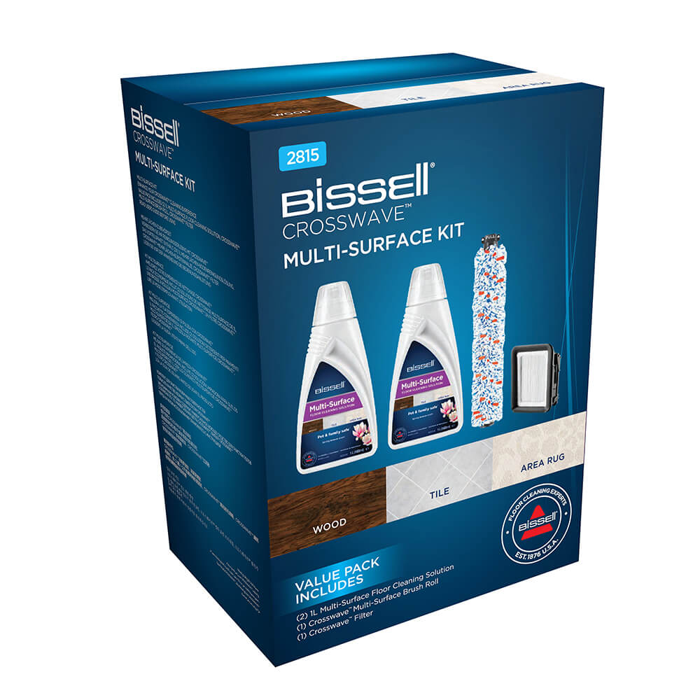 Bissell – Rengöringspaket – 2x Golvrengöringsmedel MultiSurface + Borstrulle + Filter CrossWave – Gratis frakt v:3031902