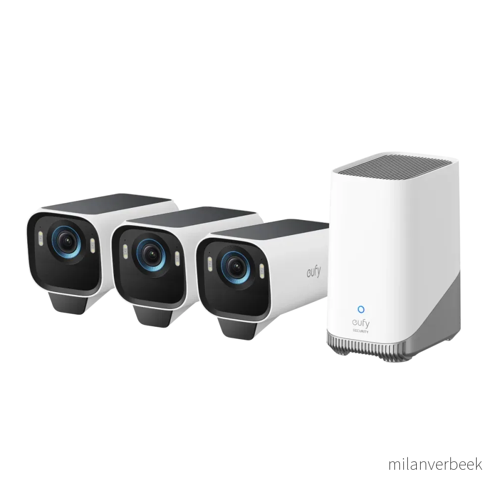 Eufy – EufyCam S3 Pro 3-kamera-sett – 4K solcelledrevet sikkerhetskamerasystem med MaxColor Vision™ – Gratis frakt v:4744839 Eufy – EufyCam S3 Pro 3-kamera-sett – 4K solcelledrevet sikkerhetskamerasystem med MaxColor Vision™ – Gratis frakt v:4744839
