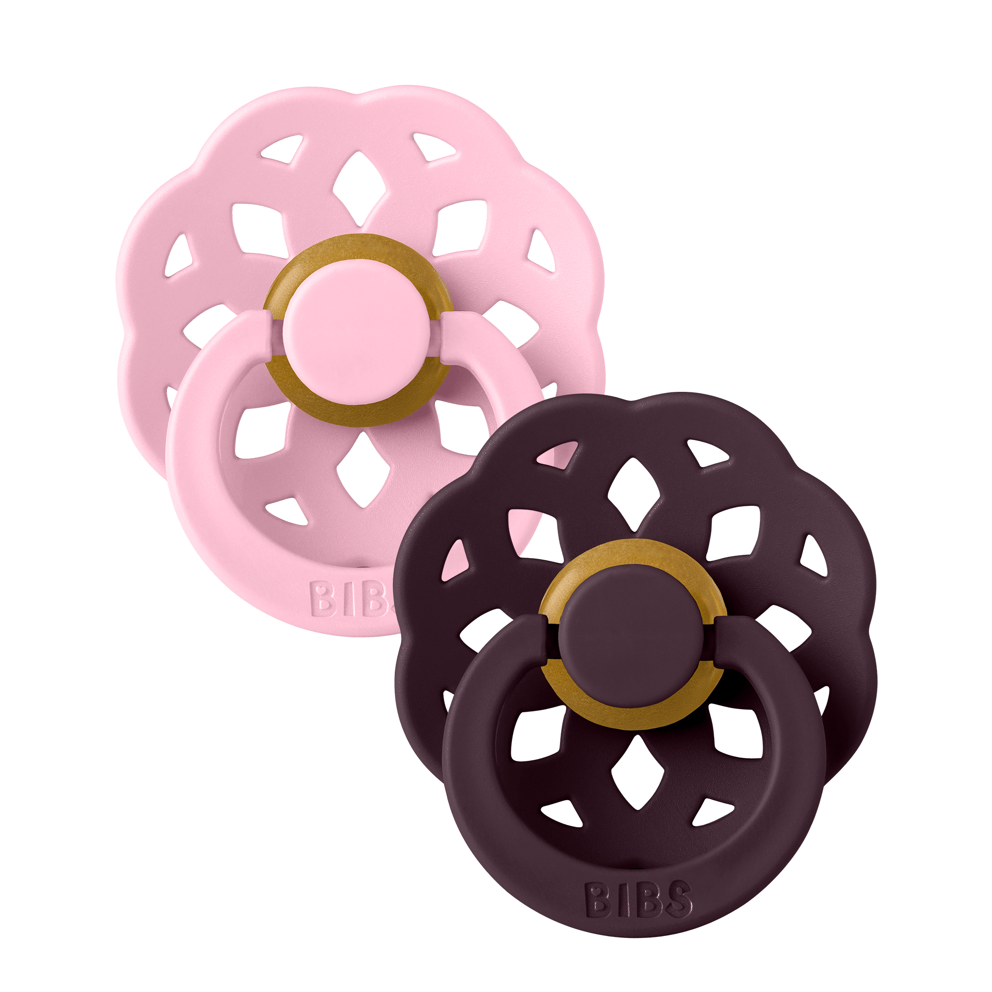 BIBS – Pacifier Boheme – Baby Pink/Plum – Size 2 v:1952964