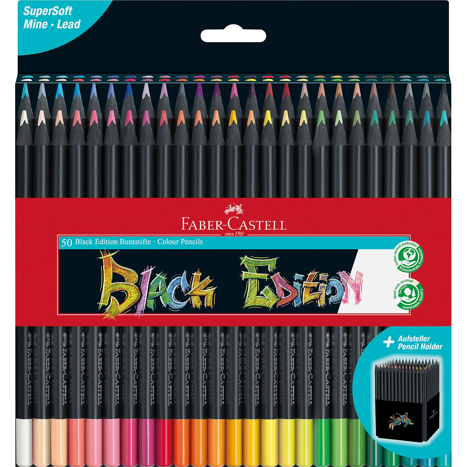 Faber‑Castell – Black Edition Colour Pencils – 50 Pack (116450) v:3432350 Faber‑Castell – Black Edition Colour Pencils – 50 Pack (116450) v:3432350