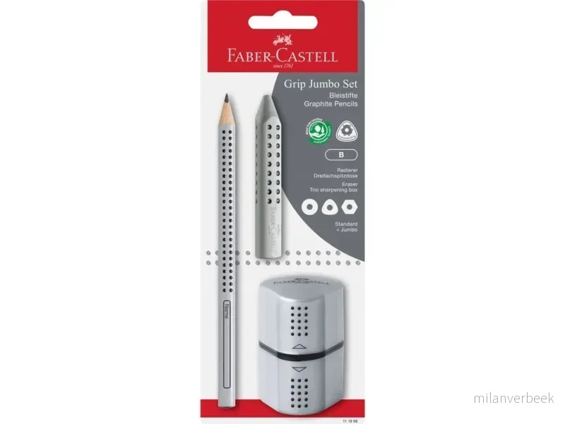Faber-Castell – Grafittblyant Jumbo Grip sett – Sølv – BC v:4582984