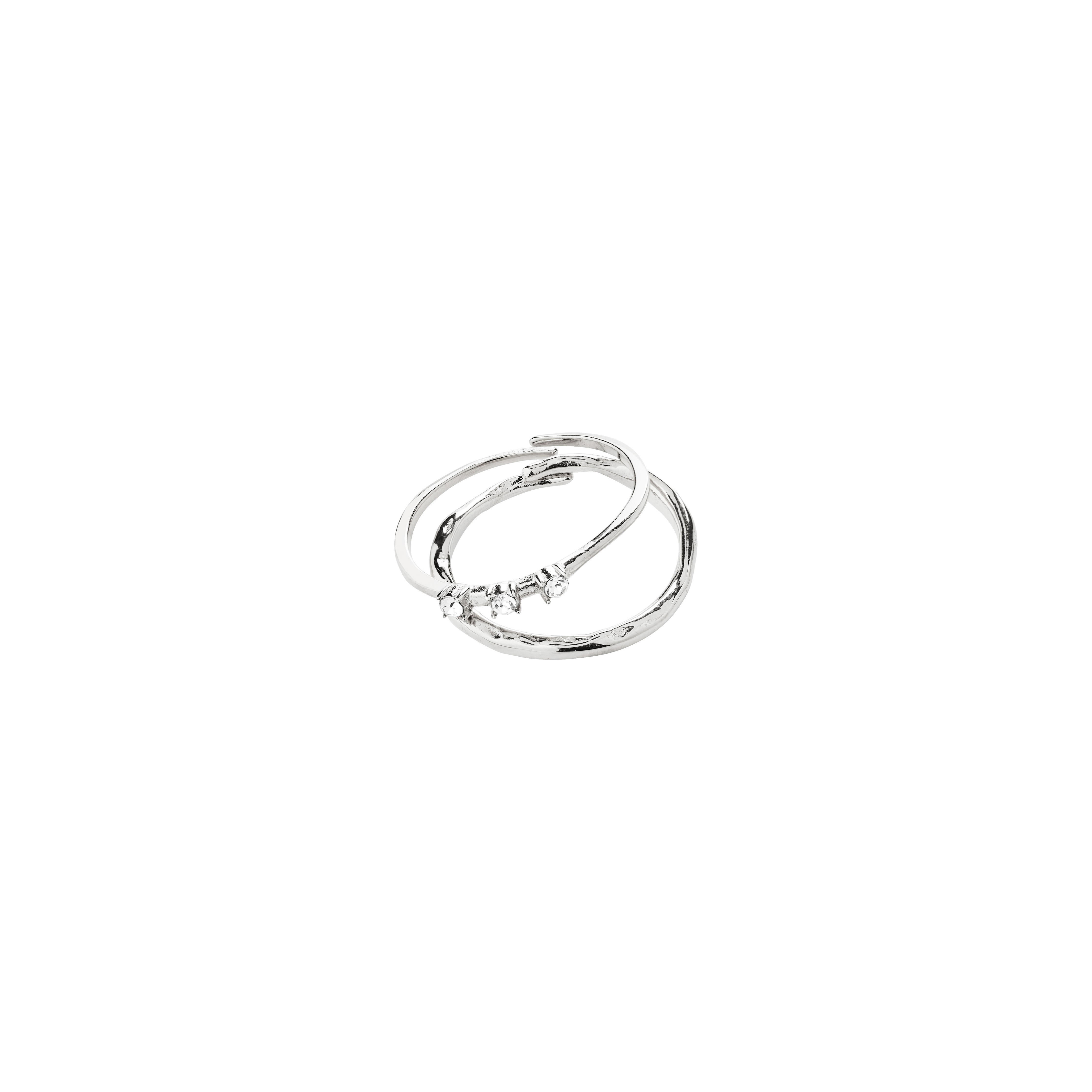 PILGRIM - IVARIN Rings 2-in-1 Set - Silver Plated v:7890205