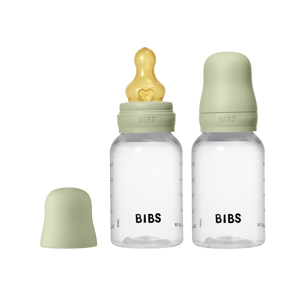 BIBS – Baby Bottle Round Latex 2 Pack Slow Flow – Sage – 150 ml v:9348332