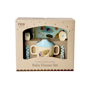 Rice – Melamine Baby Dinner Set – Dogs in Space Print – 4 pcs v:4474440