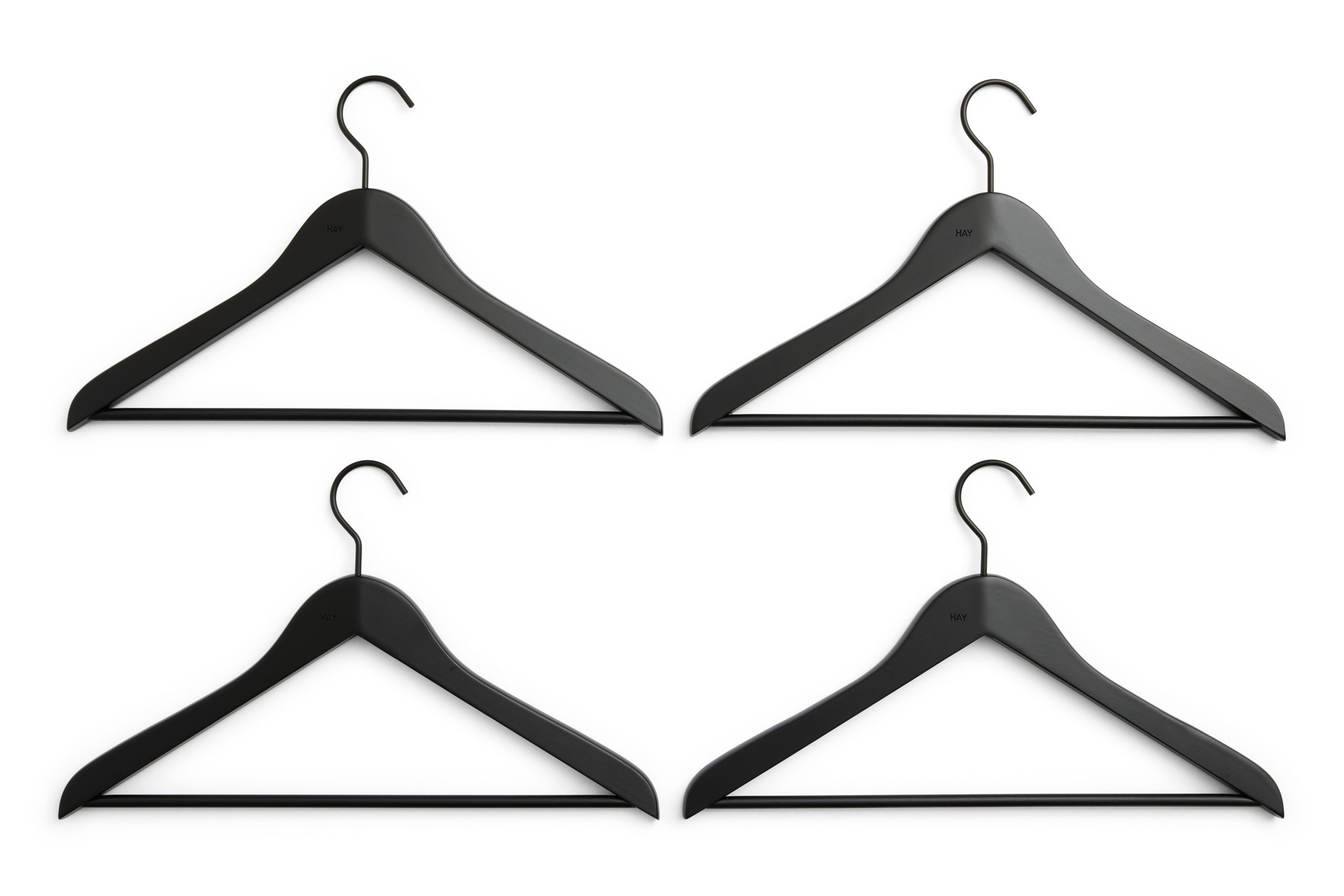 HAY – Smooth Kleshenger – Slim Sort – Sett med 4 med stang v:2026184