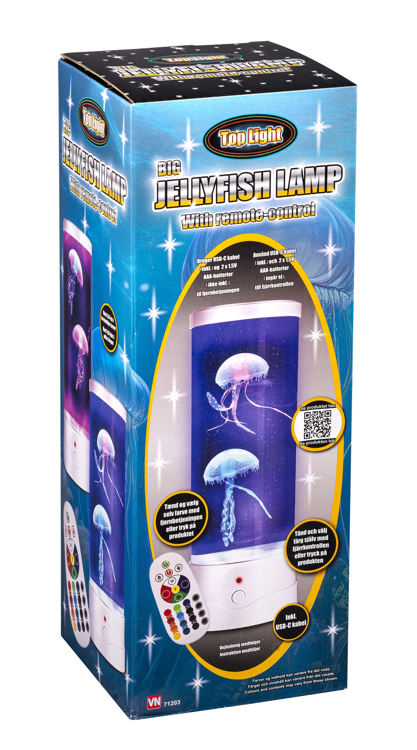 Top Light - LED Jellyfish Lamp with Remote, 28.5 cm (71203) - Gratis frakt v:4756500
