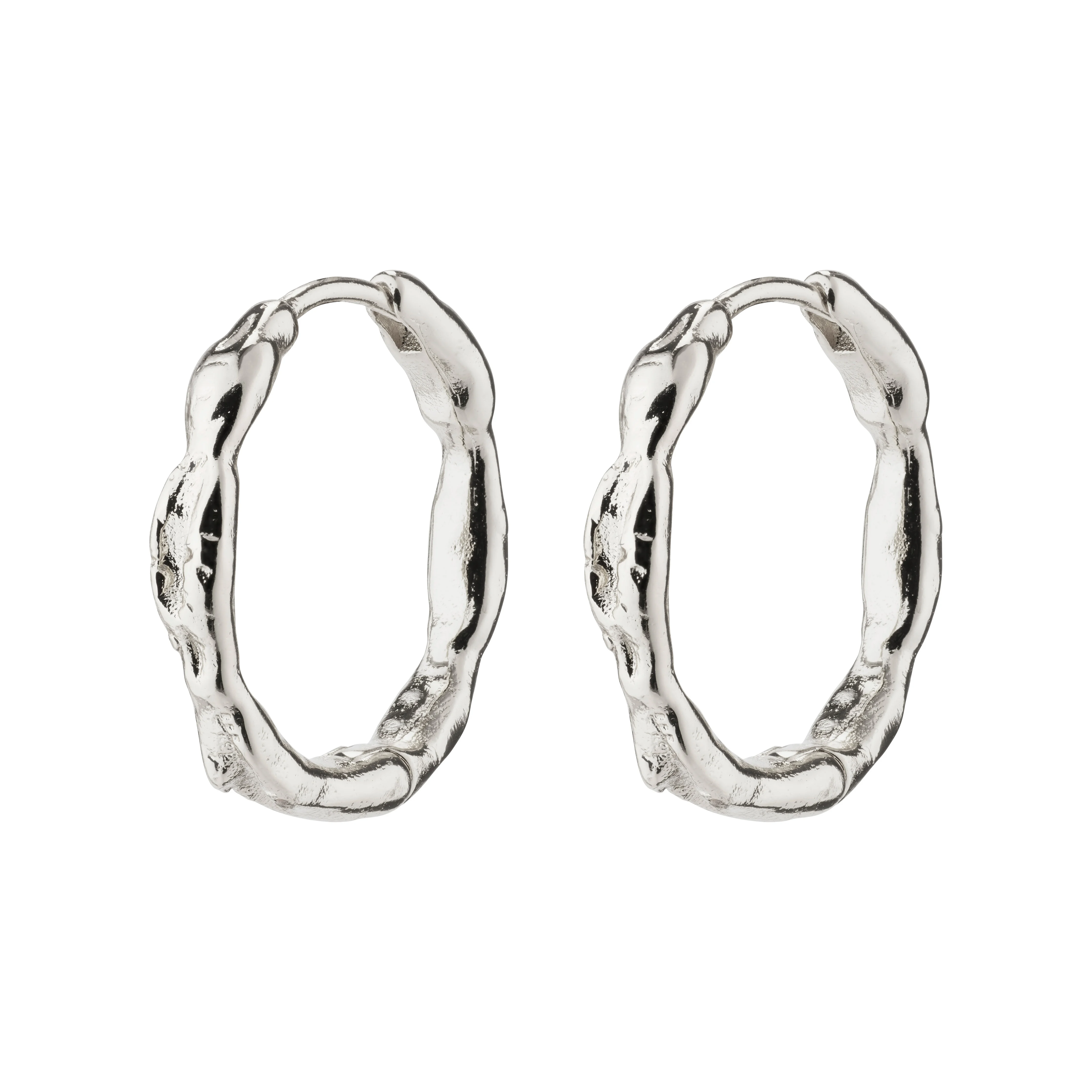 PILGRIM - EDDY Organic Shaped Medium Hoops - Silver-Plated - 18 mm v:2997495