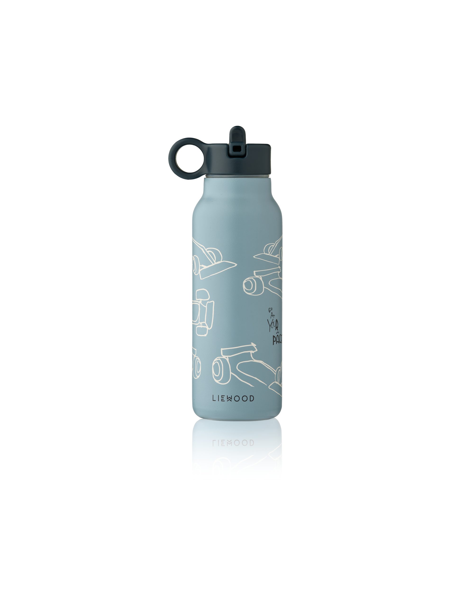 – Falk Water Bottle 350 ml, Race cars / Beach blue, One size (5715493553562) v:4414329