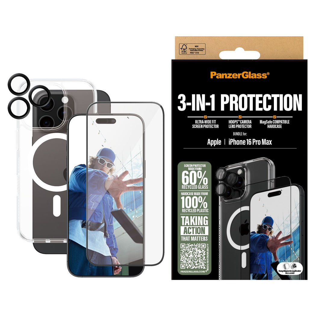 PanzerGlass – 3-i-1 skyddspaket för iPhone 16 Pro Max v:2558051
