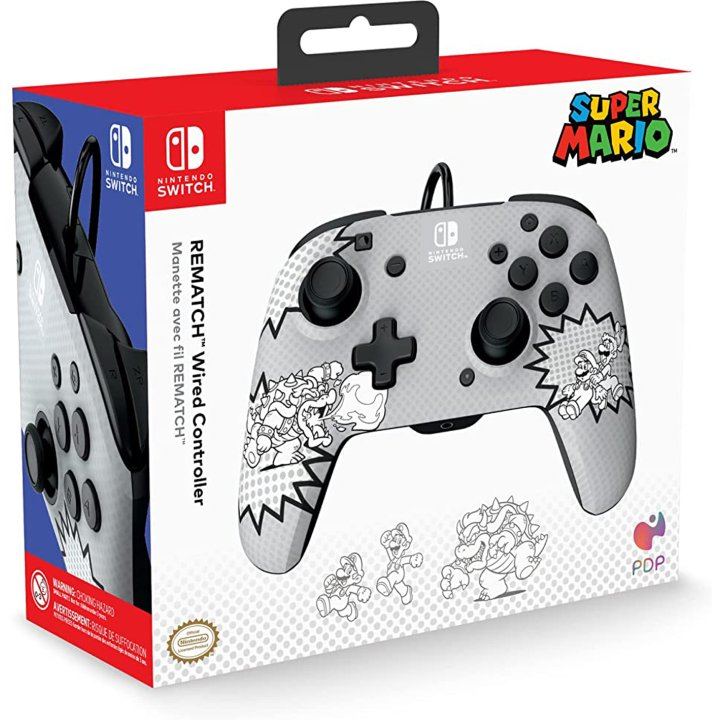 PDP Rematch Wired controller – Switch – Nintendo Switch – Comic Mario – Engelsk – Standard v:1258932