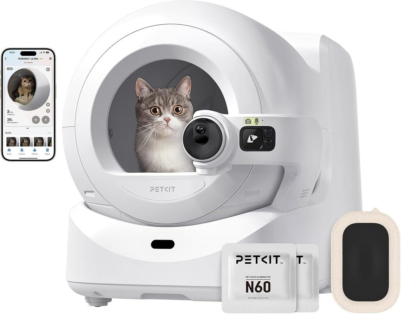 Petkit - Litter Box Purobot Ultra - AI Camera & Facial Recognition - Gratis frakt v:2080965