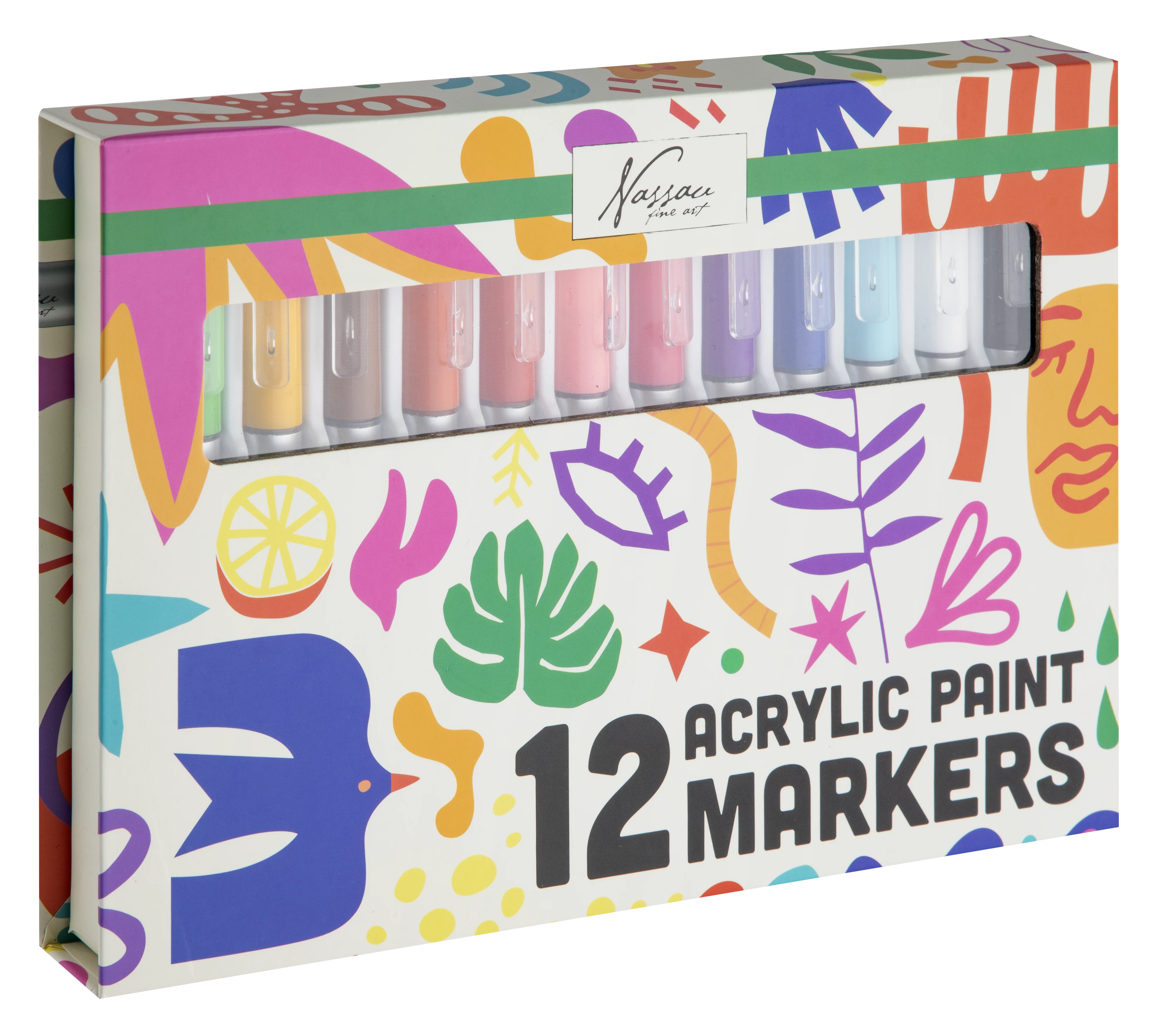 Nassau - Acrylic Paint Brush Markers, 12 Pcs (AR017000) v:5213157