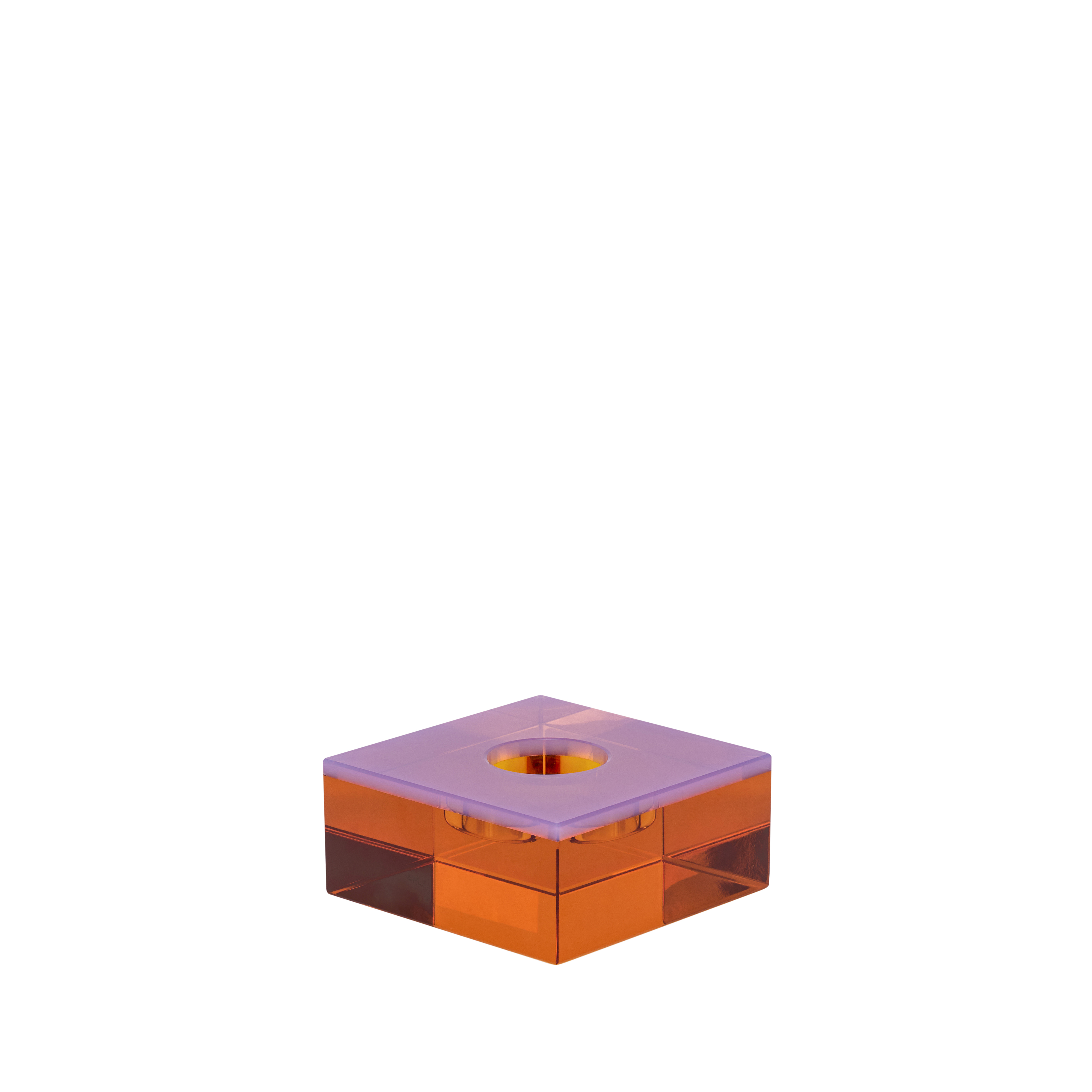 Hübsch – Flux Telysholder – 10x10xH4 cm – Rosa & Oransje v:1104132