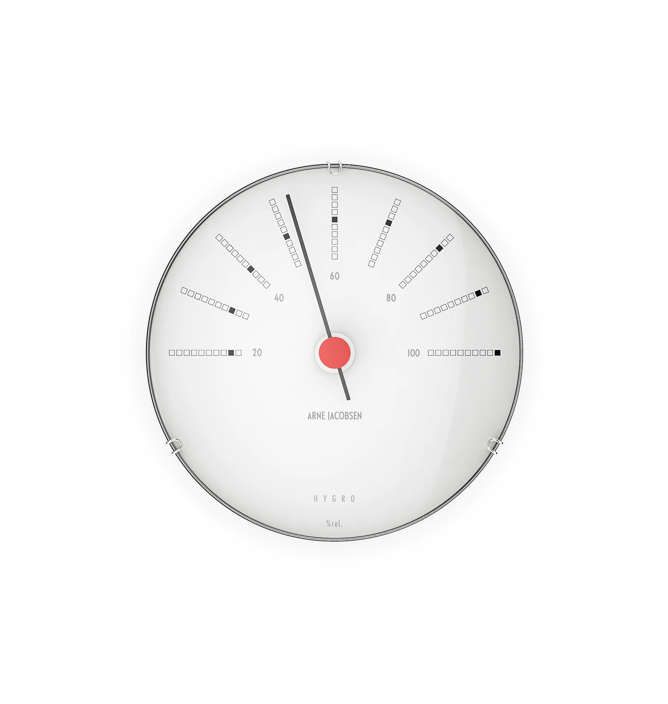 Arne Jacobsen - Bankers Hygrometer - Hvit/Sort/Rød - Ø12 cm - Gratis frakt v:9272495