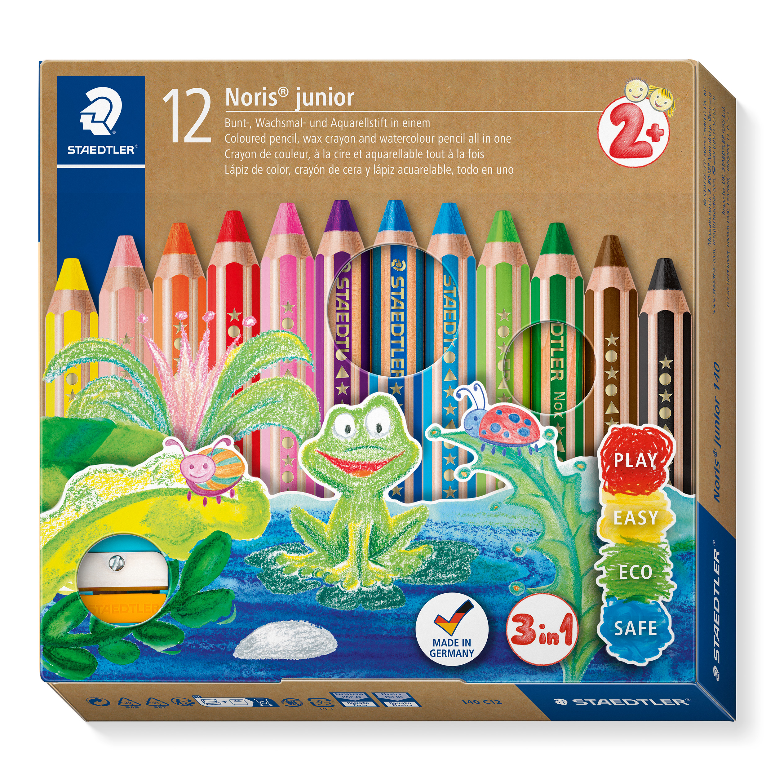 Staedtler – Noris Junior Chunky 3in1 coloured pencils, 12 pcs. (+2 years) (140 C12) v:1342519 Staedtler – Noris Junior Chunky 3in1 coloured pencils, 12 pcs. (+2 years) (140 C12) v:1342519