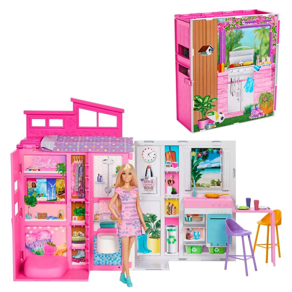 Barbie - Getaway Doll House & Doll (HRJ77) - Gratis frakt v:9498082