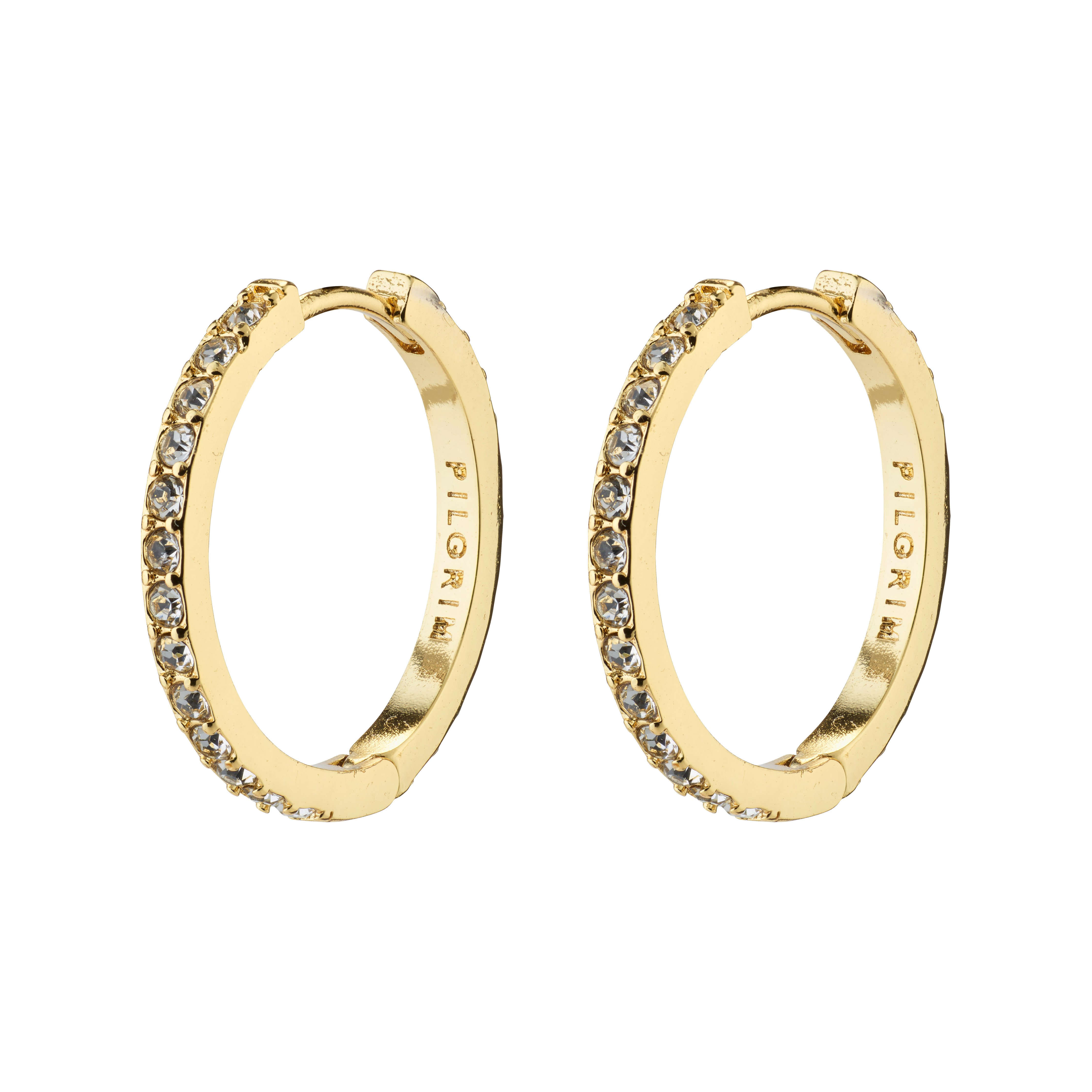 PILGRIM - EBNA Medium Crystal Hoops - Gold-Plated - 18 mm v:4407510