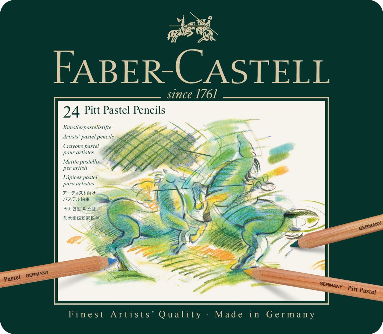 Faber-Castell – Pitt Pastel fargeblyanter – metallboks med 24 stk. v:1595775